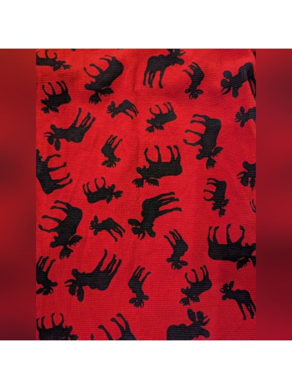 LazyOne long-sleeve Red Cotton Moose pajama Set. XS Adult Unisex - Picture 7 of 11
